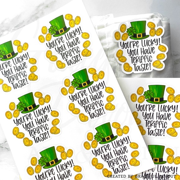 You’re Lucky! You Have Terrific Taste! - 2" (inches) Sticker (48ct.)  [GD49-48] - Picture 4 of 5